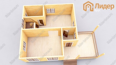 3d План первого этажа проекта ДБ-104