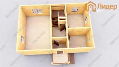 3d План первого этажа проекта ДБ-105