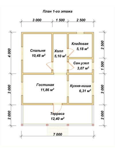 План первого этажа проекта ДБ-107