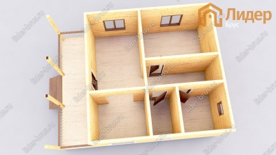 3d План первого этажа проекта ДБ-107