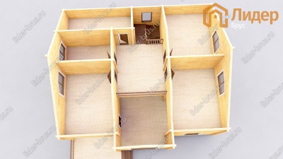 3d План второго этажа проекта ДБ-11