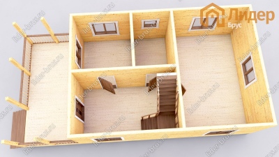 3d План первого этажа проекта ДБ-115