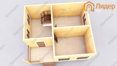 3d План первого этажа проекта ДБ-116