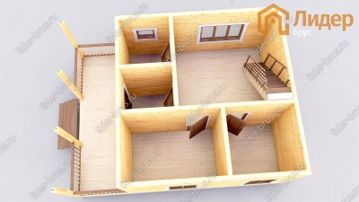 3d План первого этажа проекта ДБ-124