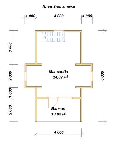 План второго этажа проекта ДБ-124