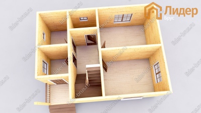 3d План первого этажа проекта ДБ-125