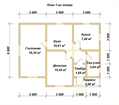 План первого этажа проекта ДБ-134
