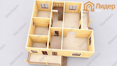 3d План первого этажа проекта ДБ-143