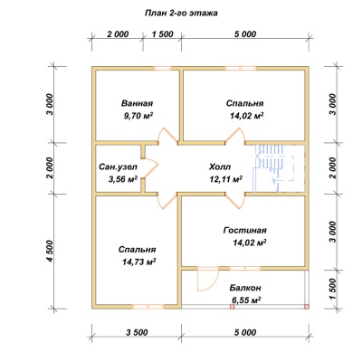 План второго этажа проекта ДБ-143