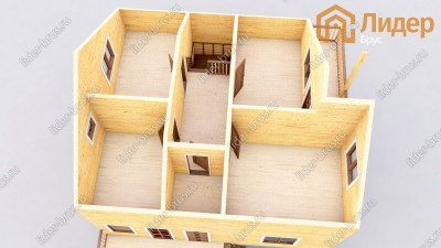 3d План второго этажа проекта ДБ-143