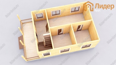 3d План первого этажа проекта ДБ-144