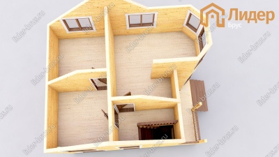 3d План второго этажа проекта ДБ-146