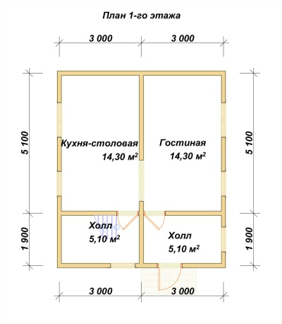 План первого этажа проекта ДБ-150