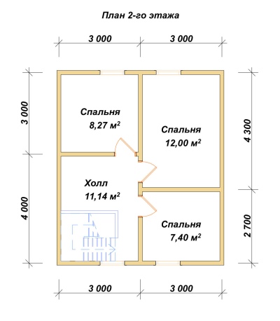 План второго этажа проекта ДБ-150