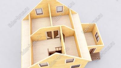 3d План второго этажа проекта ДБ-153