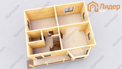 3d План первого этажа проекта ДБ-159