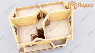 3d План второго этажа проекта ДБ-159