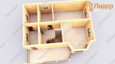 3d План первого этажа проекта ДБ-162