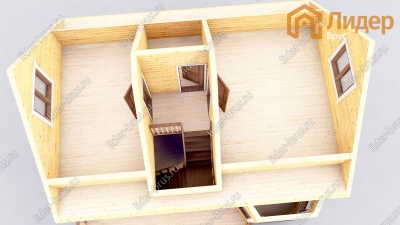 3d План второго этажа проекта ДБ-162