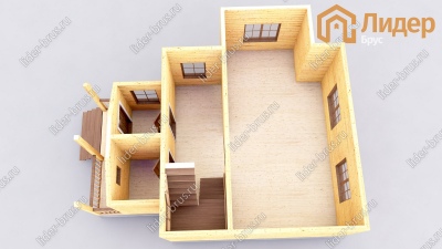 3d План первого этажа проекта ДБ-163