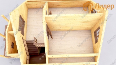 3d План второго этажа проекта ДБ-163