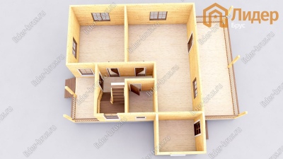 3d План первого этажа проекта ДБ-164