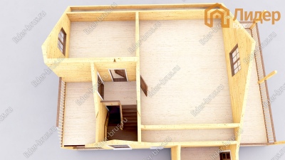 3d План второго этажа проекта ДБ-164