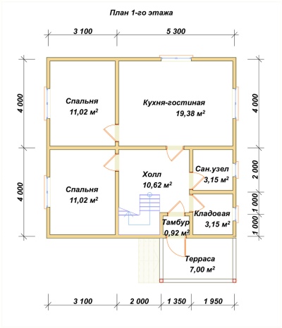 План первого этажа проекта ДБ-165