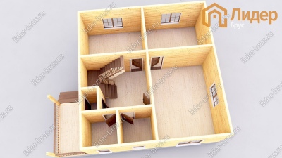 3d План первого этажа проекта ДБ-165