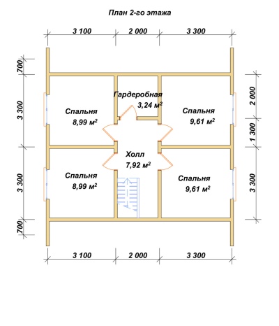 План второго этажа проекта ДБ-165