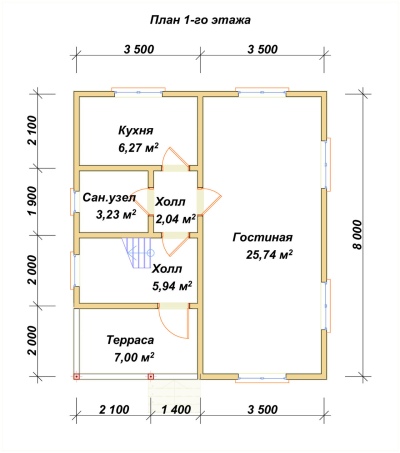 План первого этажа проекта ДБ-170