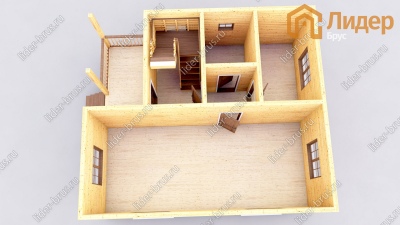 3d План первого этажа проекта ДБ-170