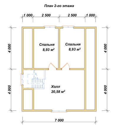 План второго этажа проекта ДБ-170