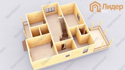 3d План первого этажа проекта ДБ-177