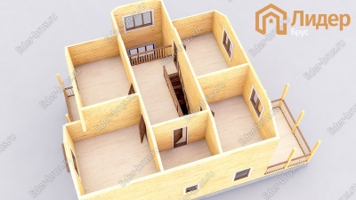 3d План второго этажа проекта ДБ-177