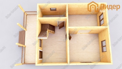 3d План первого этажа проекта ДБ-178