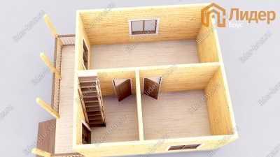 3d План первого этажа проекта ДБ-184