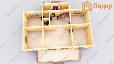 3d План первого этажа проекта ДБ-19