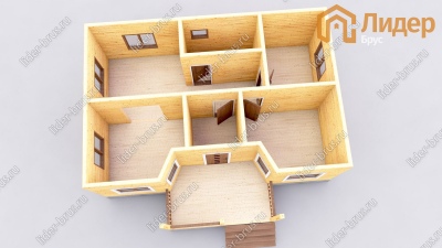 3d План первого этажа проекта ДБ-191