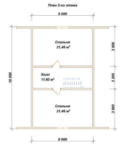 План второго этажа проекта ДБ-195