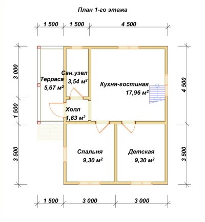 План первого этажа проекта ДБ-197