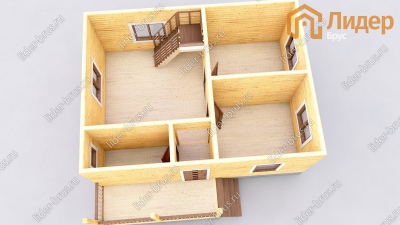 3d План первого этажа проекта ДБ-197