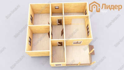 3d План первого этажа проекта ДБ-200