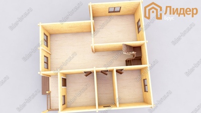 3d План первого этажа проекта ДБ-32