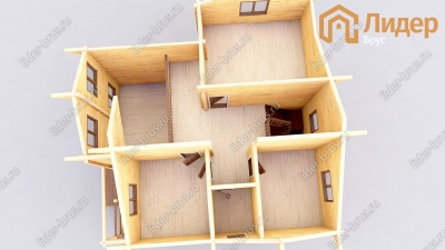 3d План второго этажа проекта ДБ-32