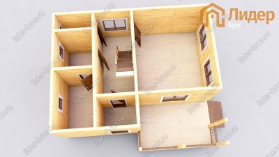 3d План первого этажа проекта ДБ-36