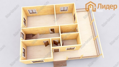 3d План первого этажа проекта ДБ-37