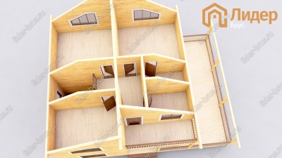 3d План второго этажа проекта ДБ-37