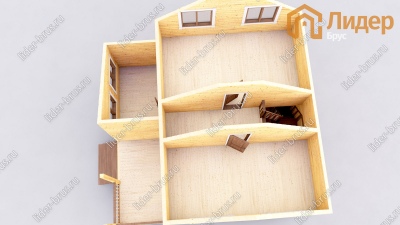 3d План второго этажа проекта ДБ-43