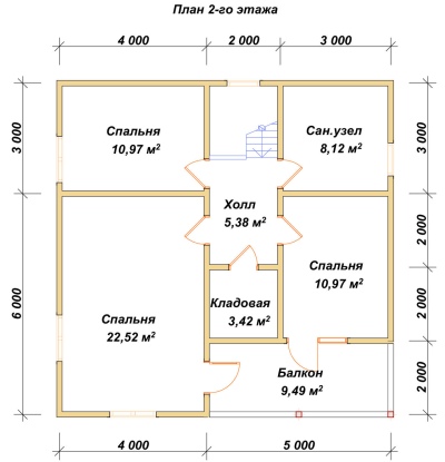 План второго этажа проекта ДБ-5